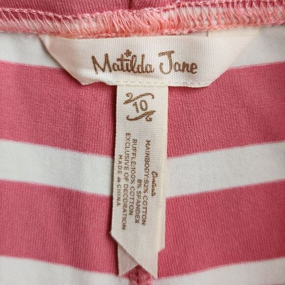 Matilda Jane Girls Bonnie Striped Ruffle-Trimmed Stretch Shorts Size 10 W/Bows - Picture 6 of 8
